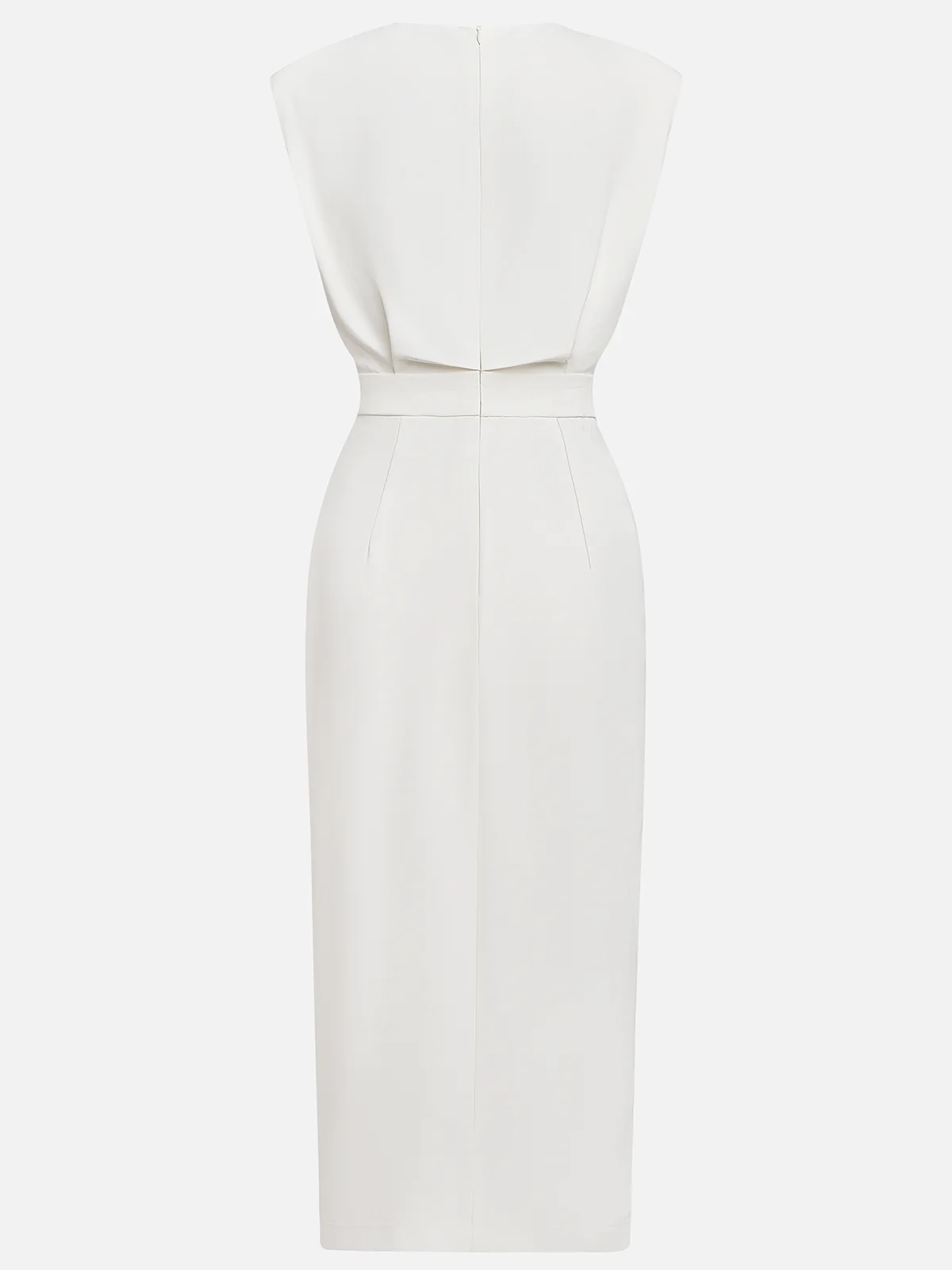 Malene™ | Solides Midikleid mit Knopfschlitz und Rundhalsausschnitt