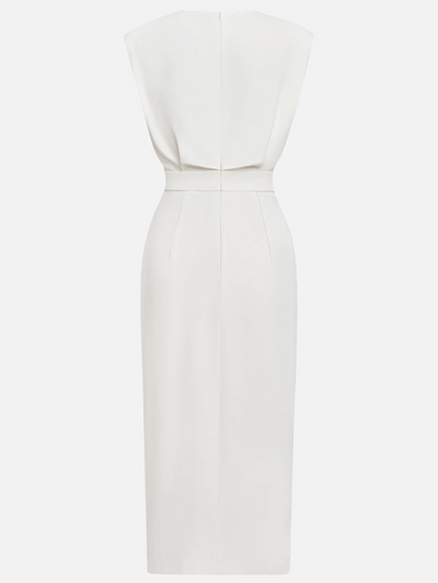 Malene™ | Solides Midikleid mit Knopfschlitz und Rundhalsausschnitt