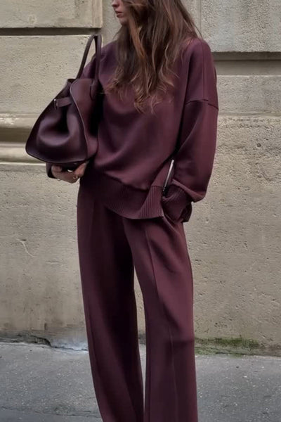 Elegantes Zweiteiliges Set mit Rollkragen-Top – Lässige Eleganz für jeden Tag