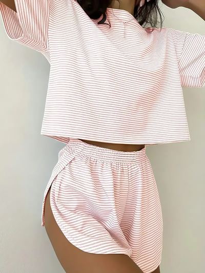 Zweiteiliges Loungewear-Set mit Shorts & Schlitz