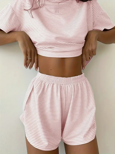 Zweiteiliges Loungewear-Set mit Shorts & Schlitz