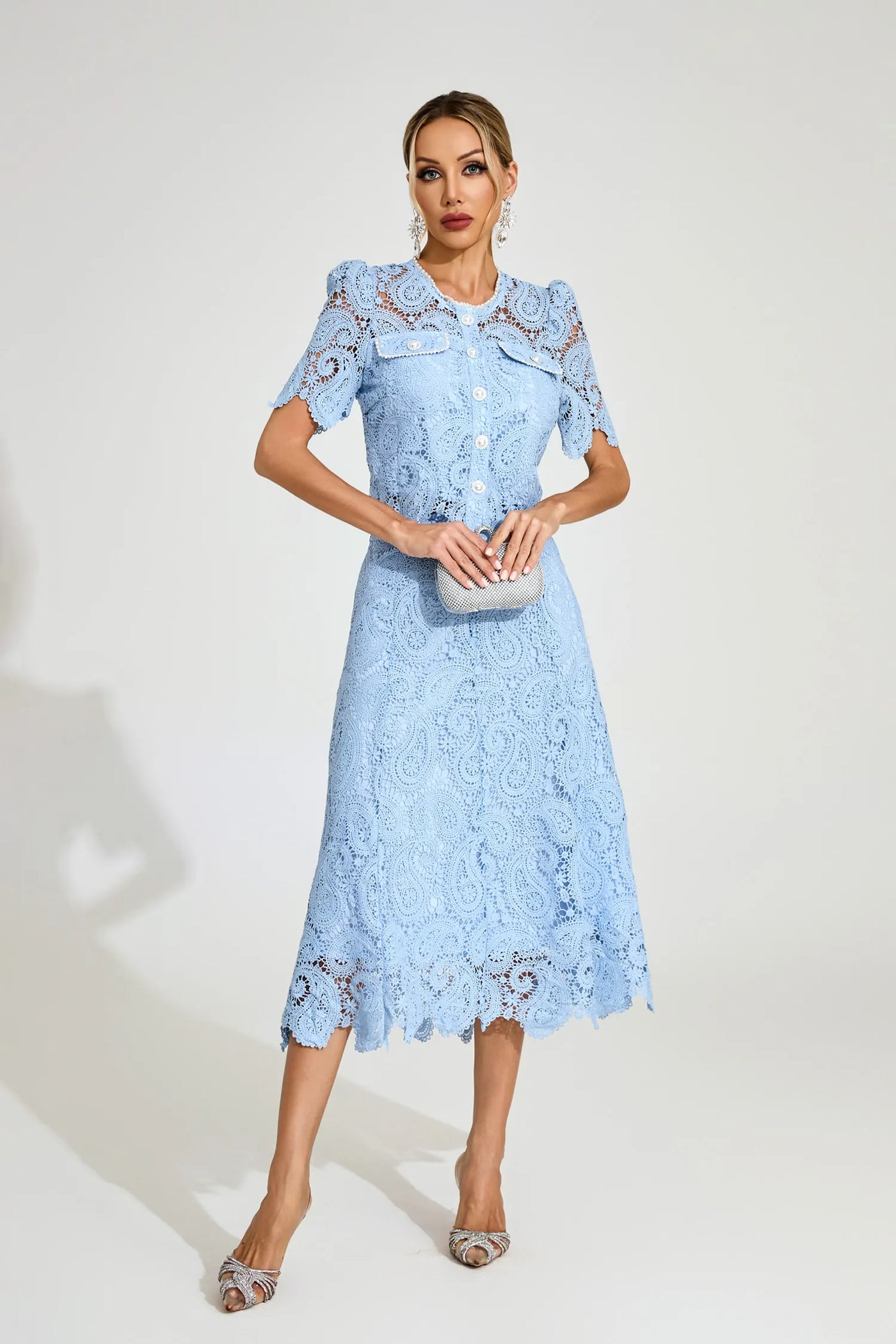 Calvin Blue Spitzen-Zweiteiler