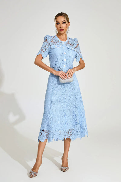 Calvin Blue Spitzen-Zweiteiler