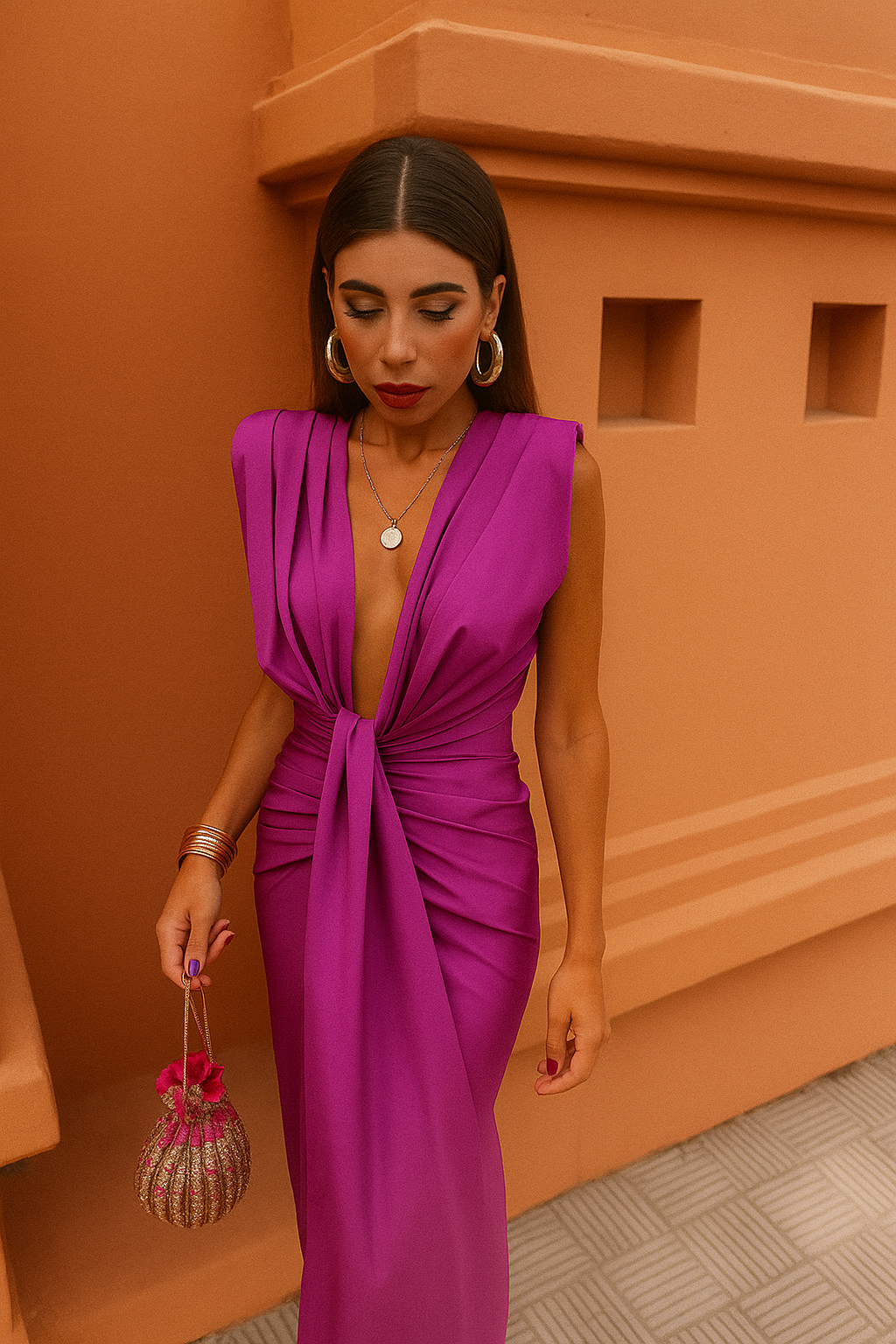 Isla™ | Plunge Midi Dress