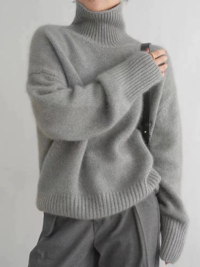 MONIKA | Pullover mit hohem Kaschmirkragen