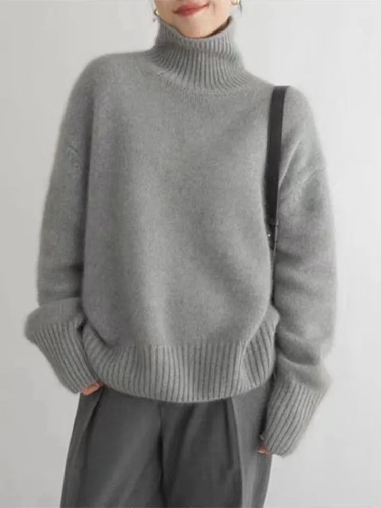 MONIKA | Pullover mit hohem Kaschmirkragen