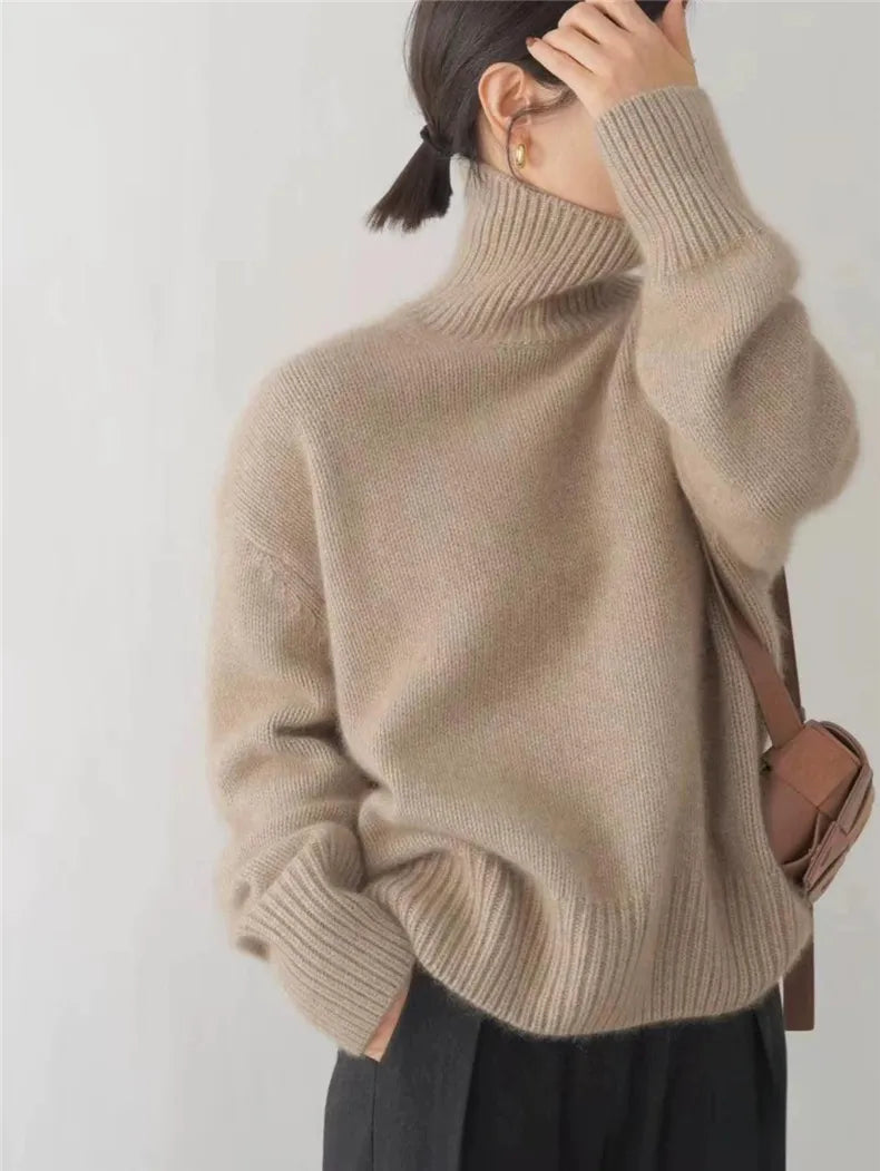 MONIKA | Pullover mit hohem Kaschmirkragen