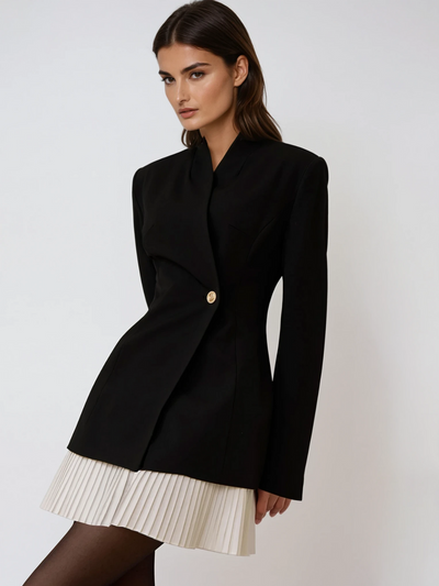 Linux Plissiertes Blazer-Minikleid