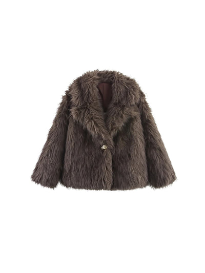 Neldrin Fleece-Mantel mit umgeschlagenem Kragen