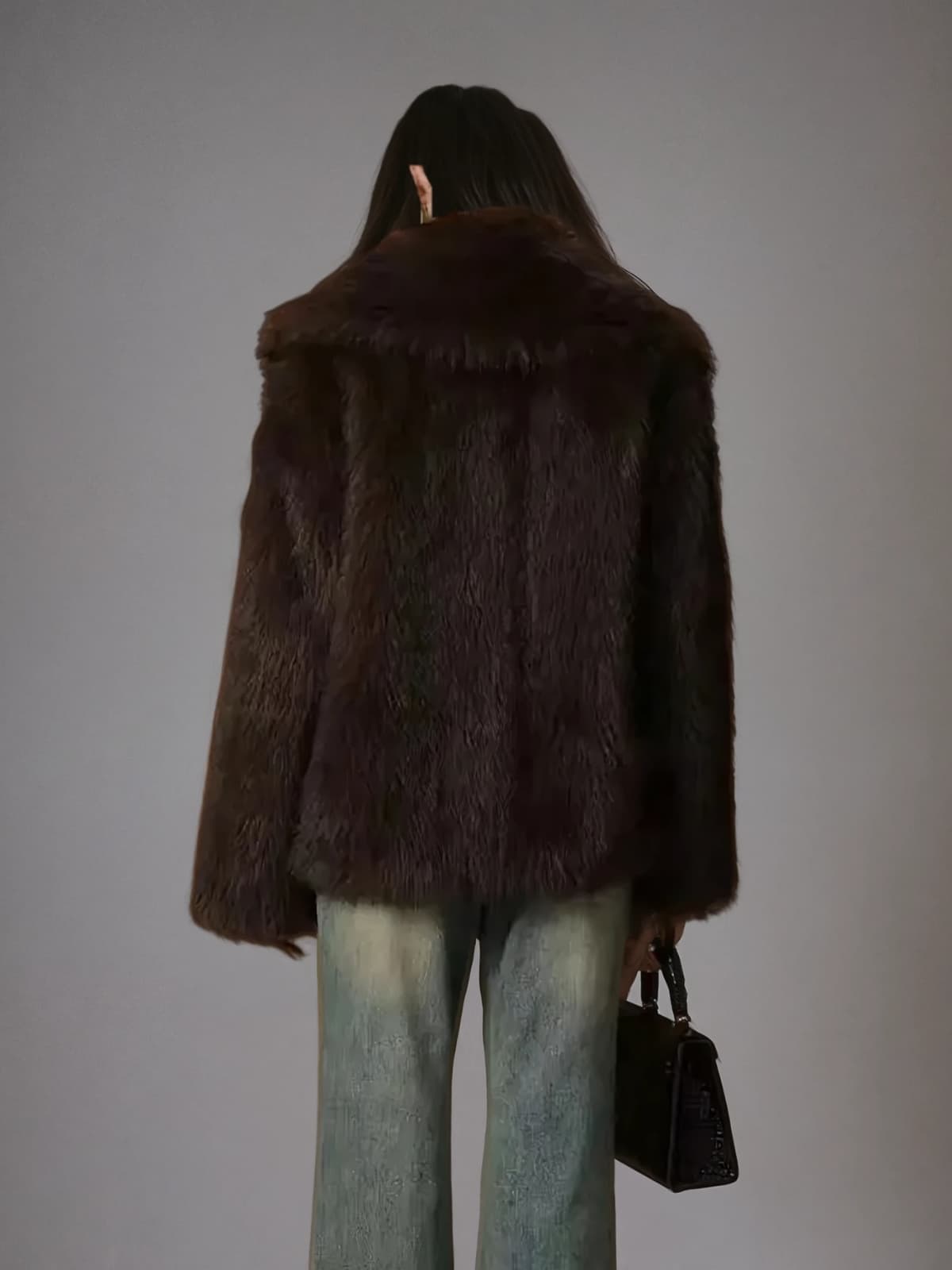 Neldrin Fleece-Mantel mit umgeschlagenem Kragen