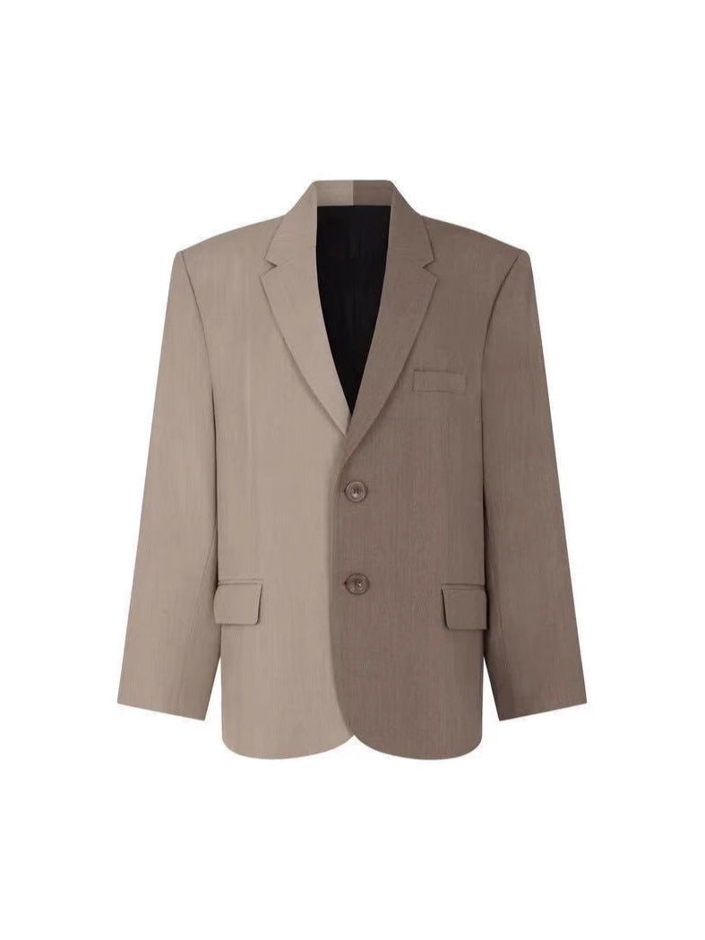 Zweiteiliges Damen-Set: Zweifarbiger Oversize-Blazer & Hose – Kühn & Elegant