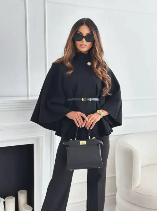 Averina™ | Belted Cashmere Poncho