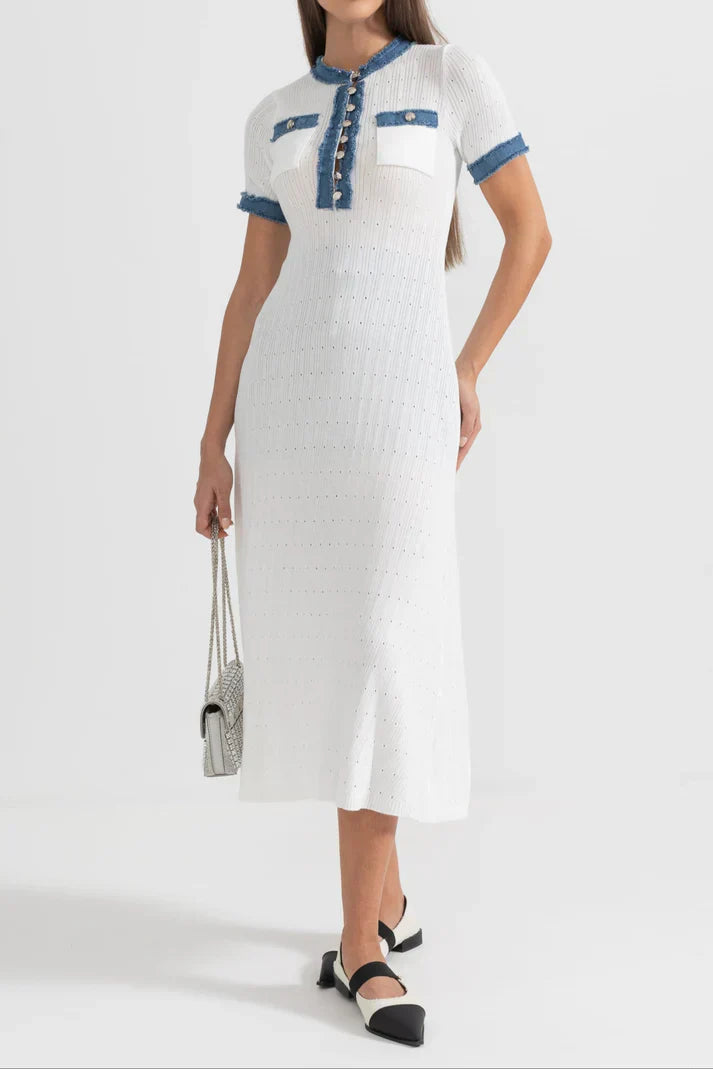 Alba™ | Textured Knit Midi Dress