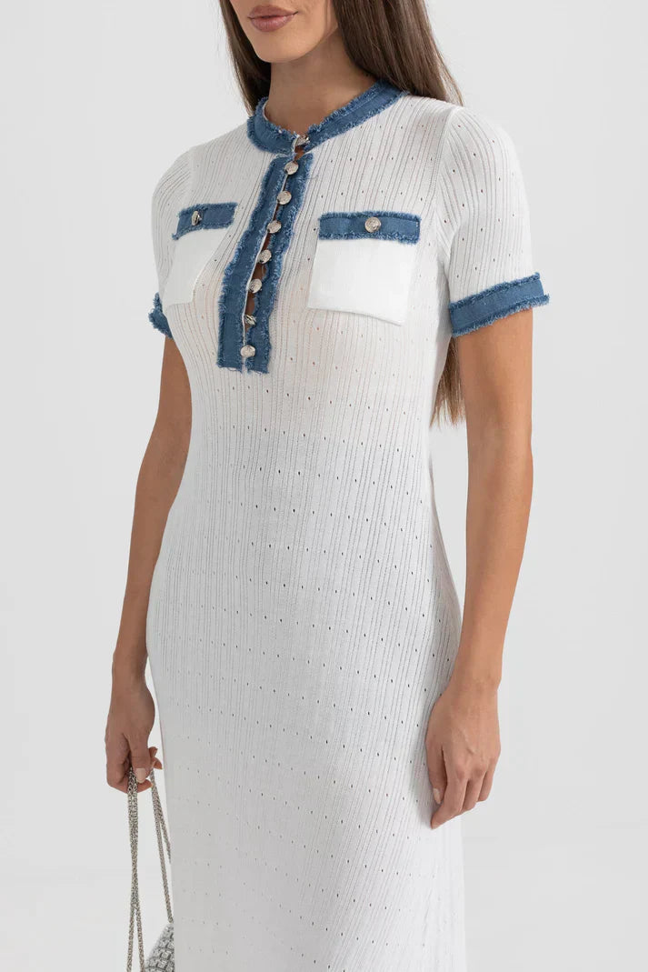 Alba™ | Textured Knit Midi Dress