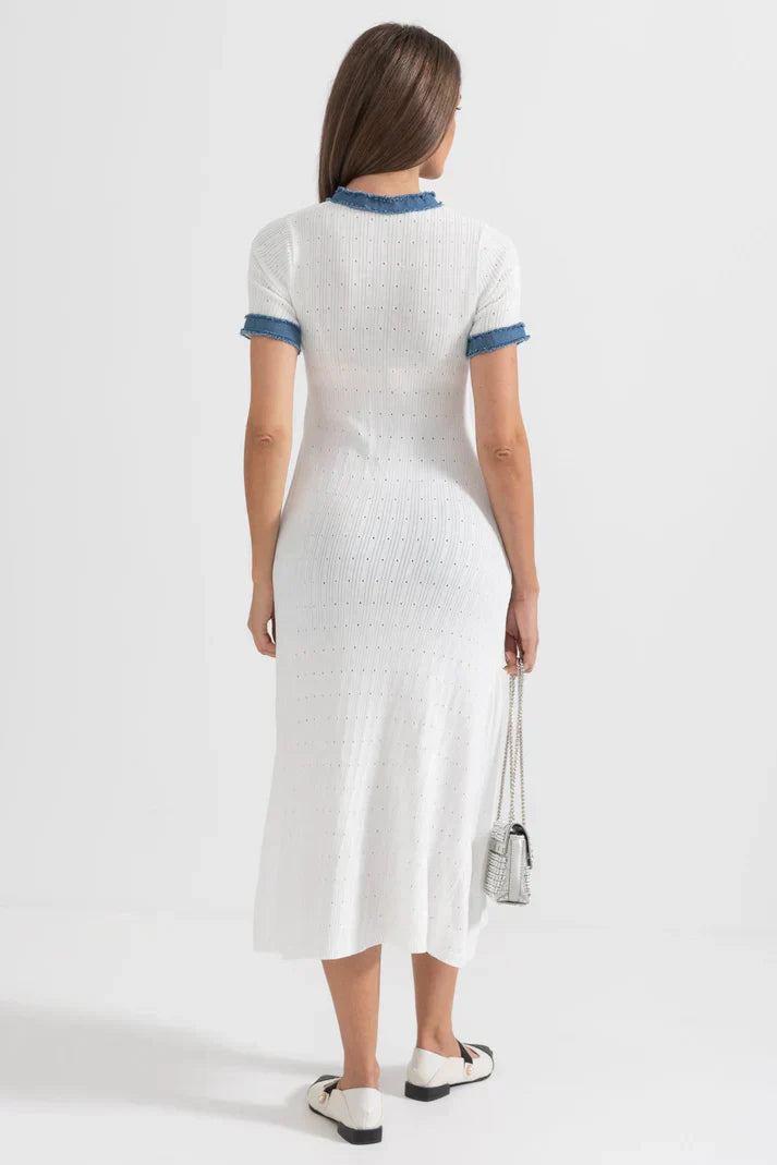 Alba™ | Textured Knit Midi Dress