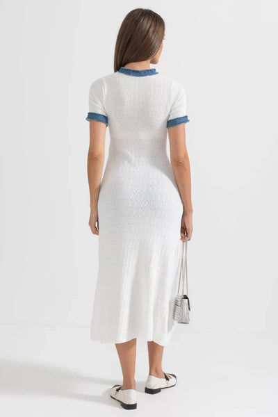 Alba™ | Textured Knit Midi Dress