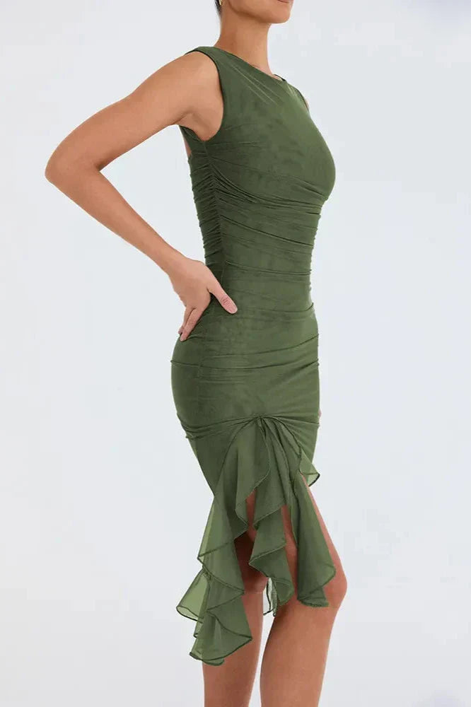 Amara™ | Ruffled Midi Dress