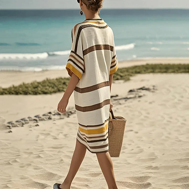 Loria | Striped Kaftan Summer Dress