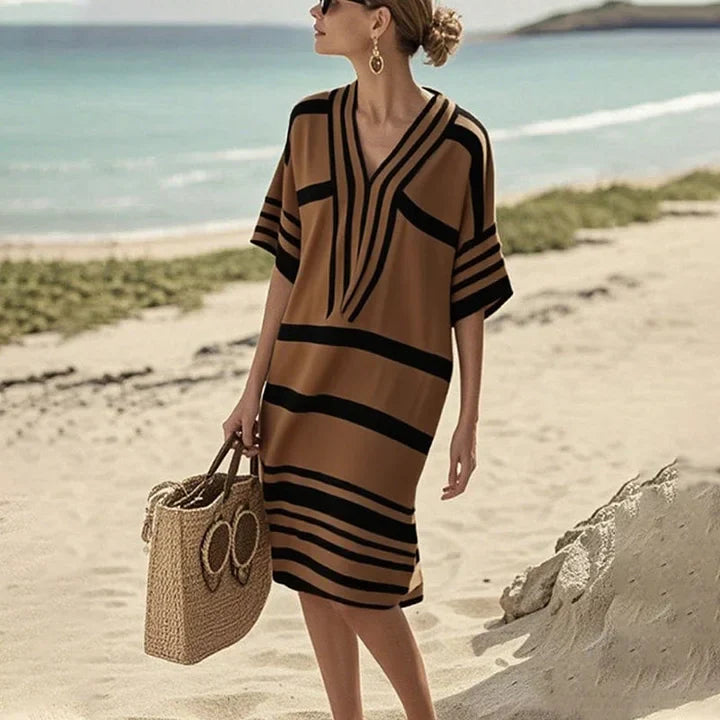 Loria | Striped Kaftan Summer Dress