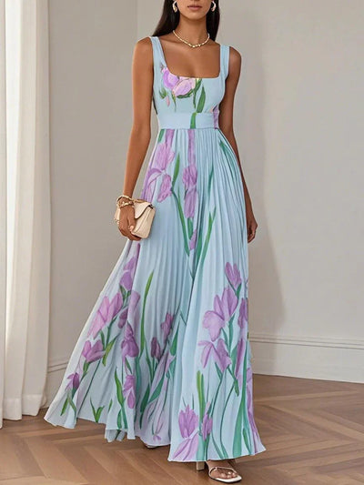 Elara™ | Floral Chiffon Maxi Dress