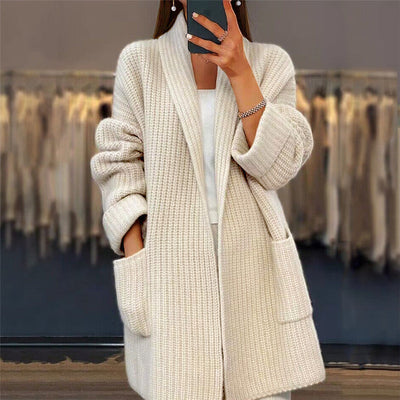 Kiandra – Gestrickte Wollstrickjacke mit Taschen