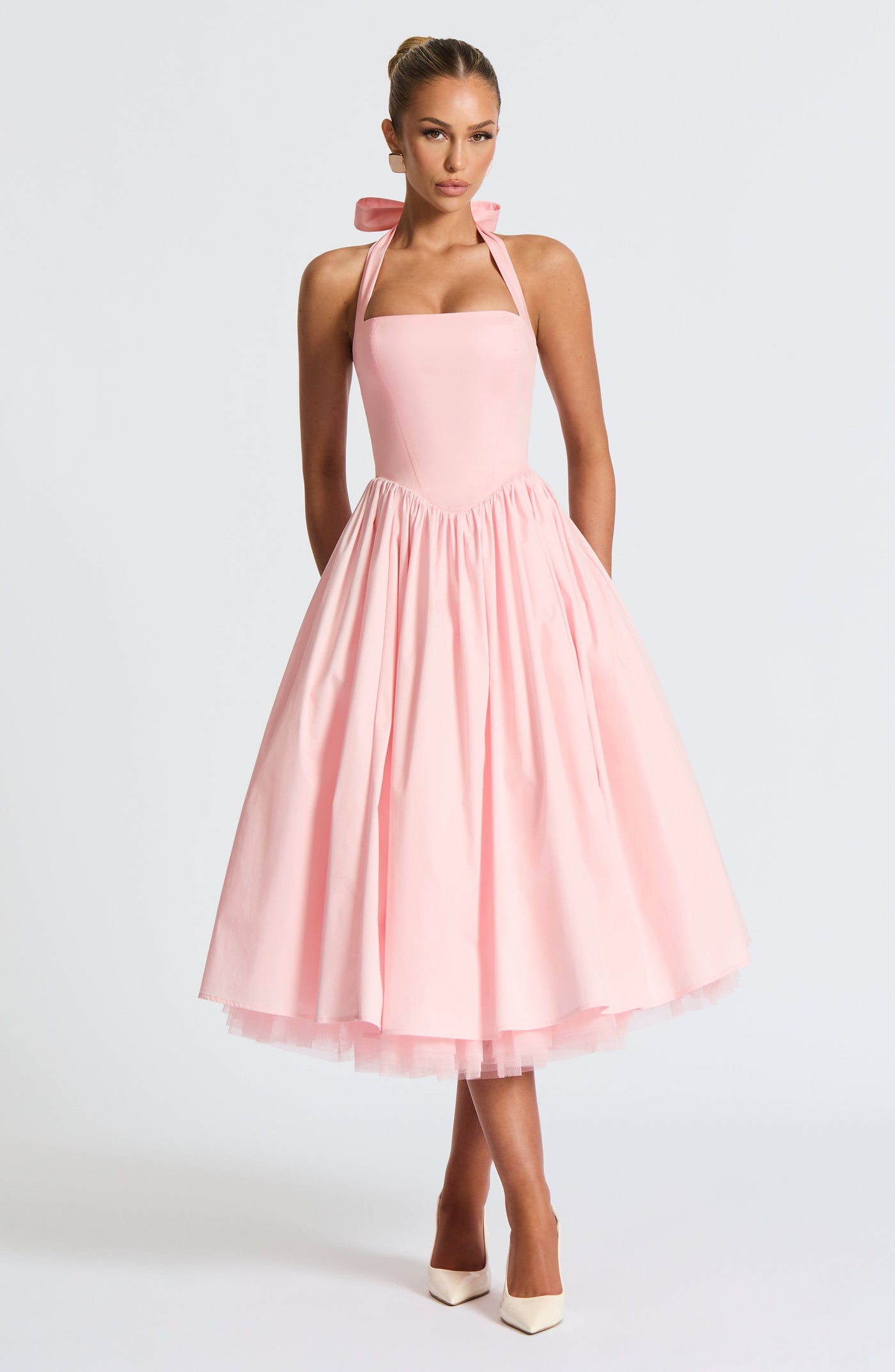 Elodie™ | Blush Halter Tea Dress