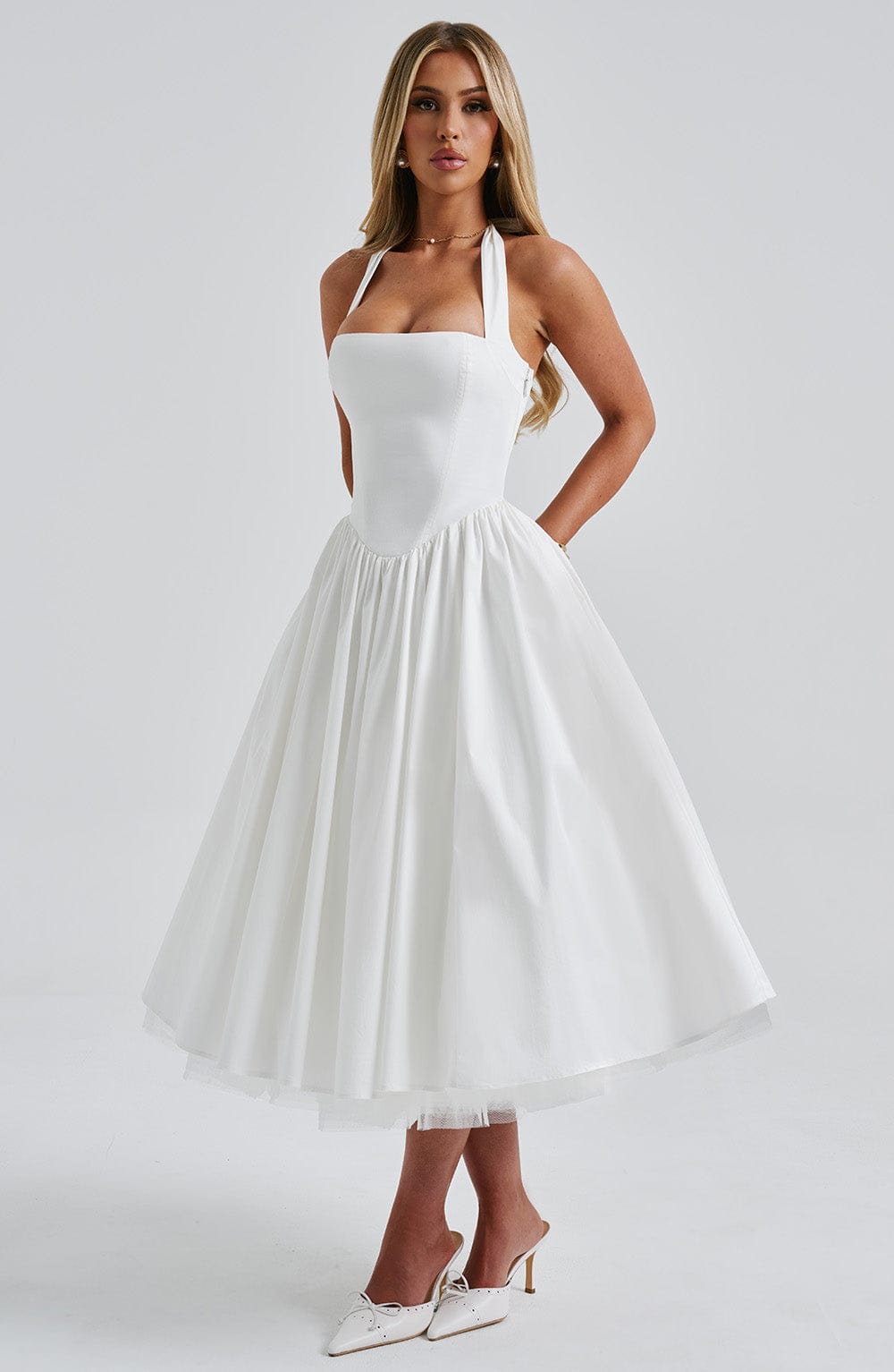 Elodie™ | Blush Halter Tea Dress