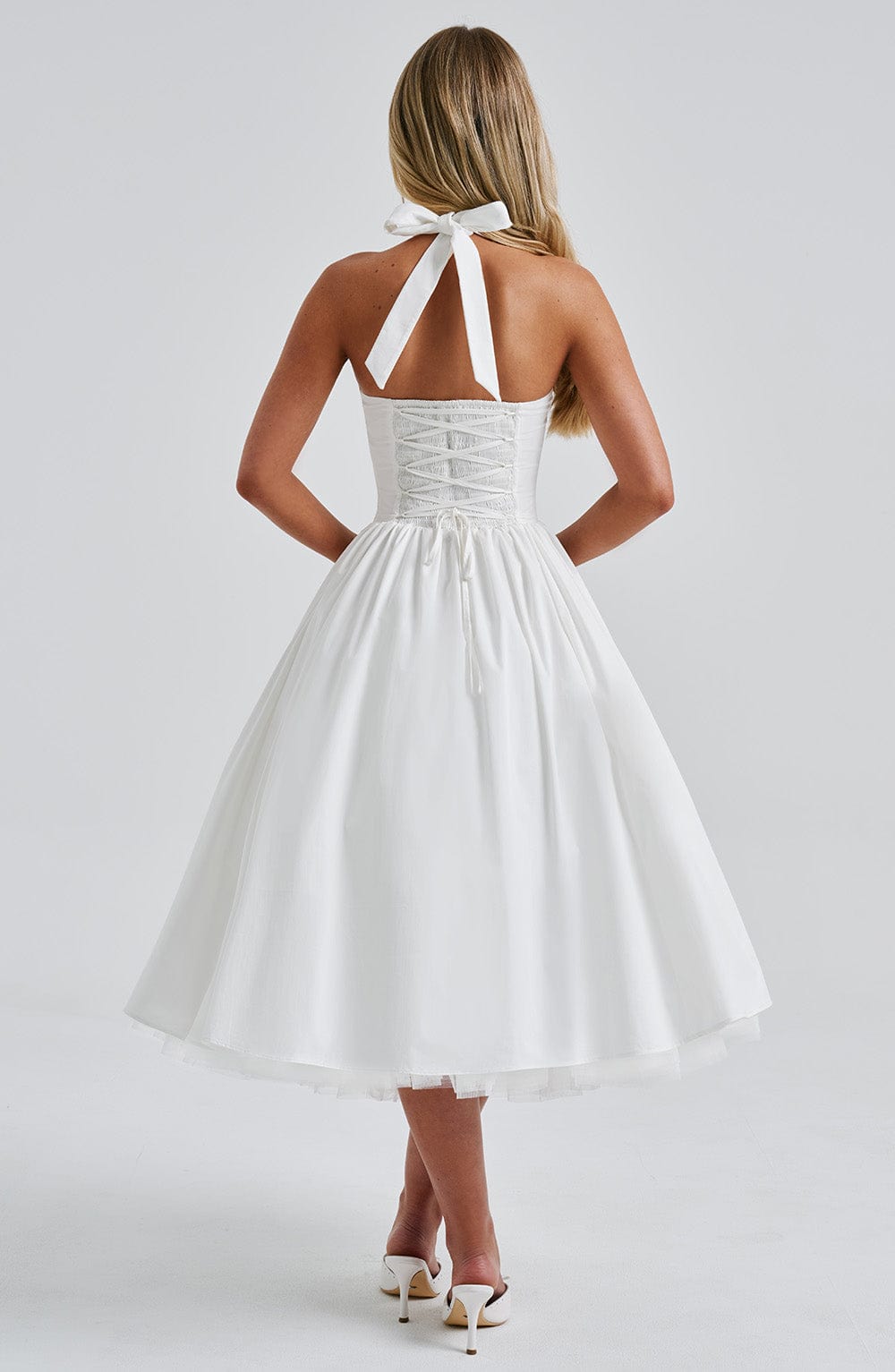 Elodie™ | Blush Halter Tea Dress