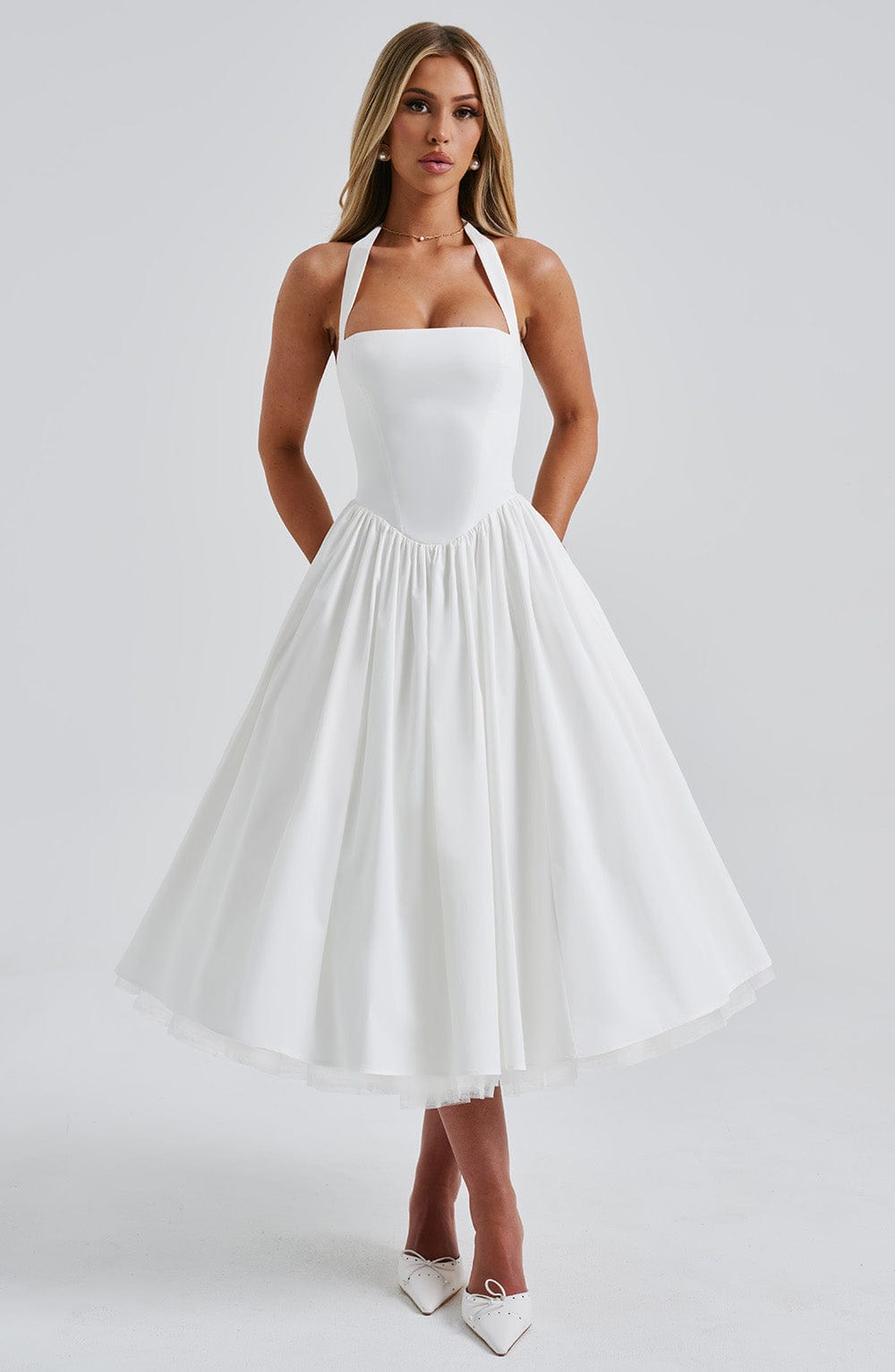 Elodie™ | Blush Halter Tea Dress