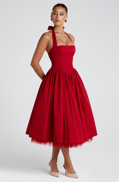 Elodie™ | Blush Halter Tea Dress