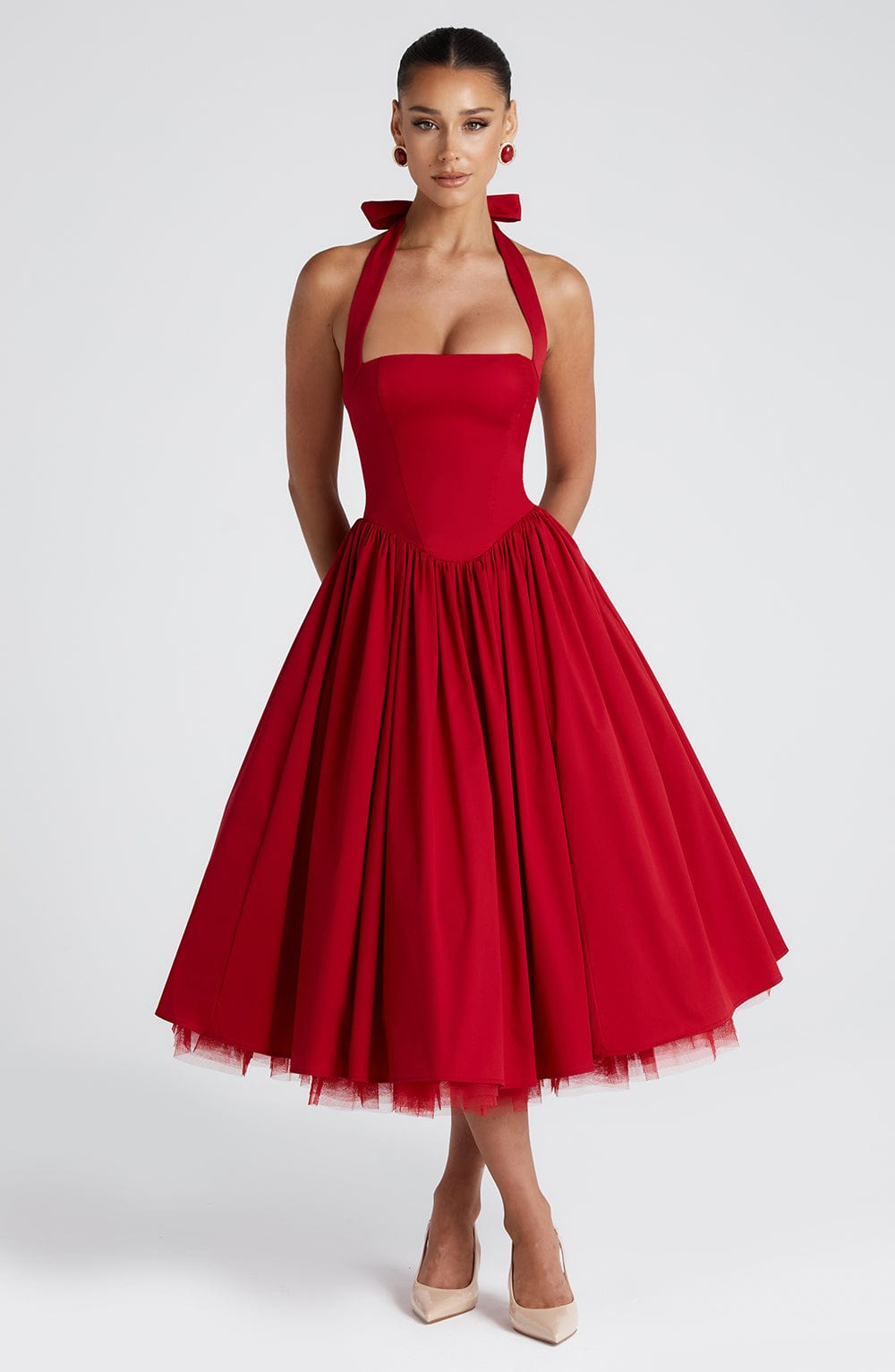Elodie™ | Blush Halter Tea Dress