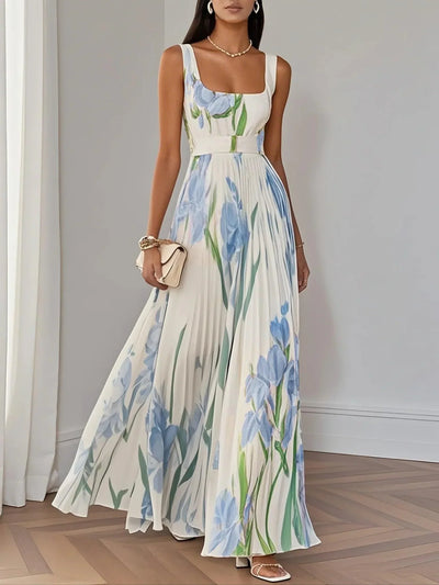 Elara™ | Floral Chiffon Maxi Dress