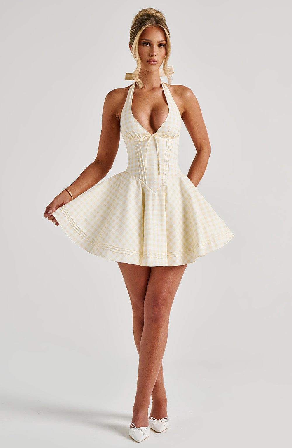 Amelie™ | Gingham Halter Mini Dress
