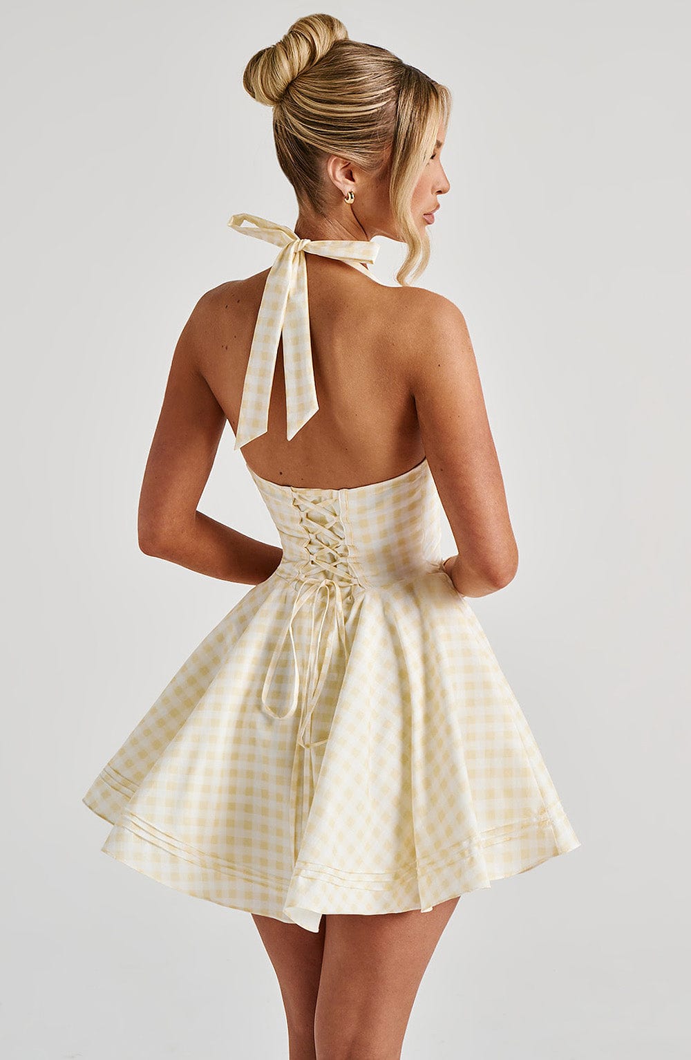 Amelie™ | Gingham Halter Mini Dress