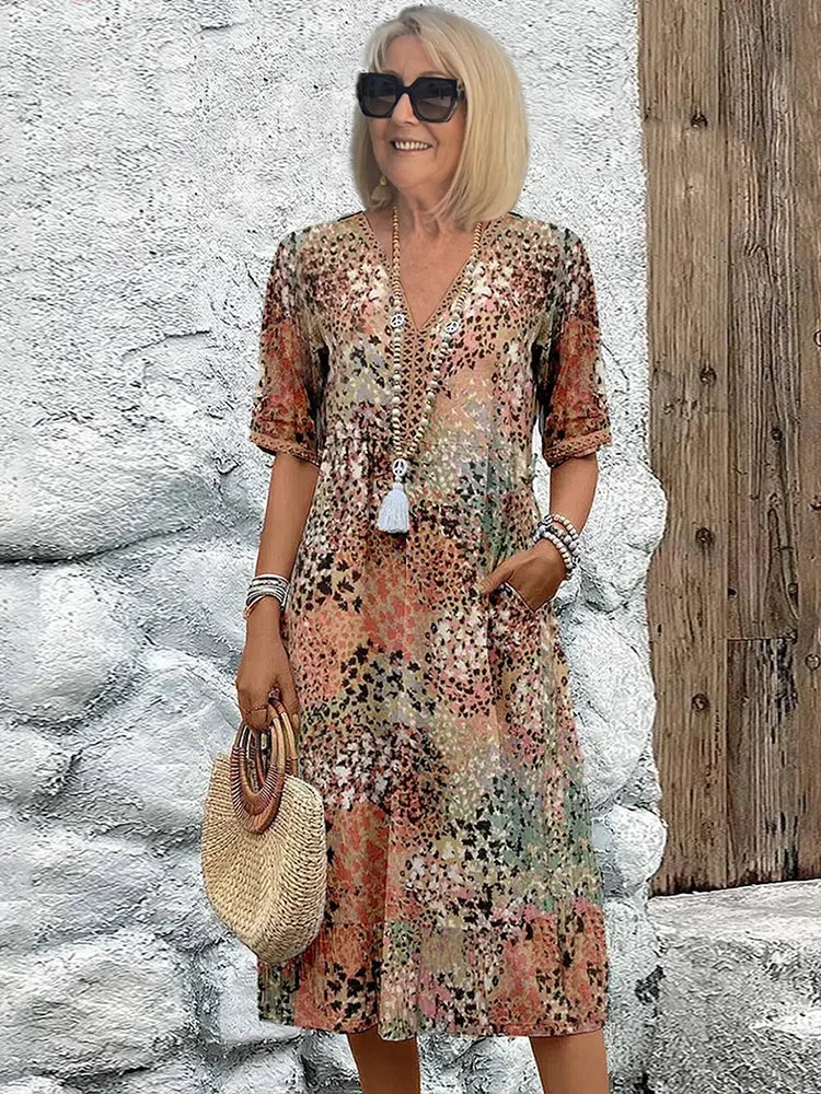 Aurora Boho Midikleid – Mühelos schick mit modernem Flair