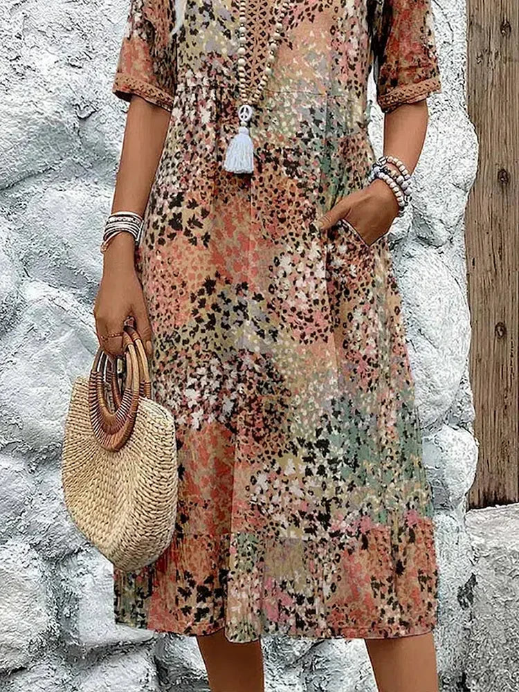Aurora Boho Midikleid – Mühelos schick mit modernem Flair