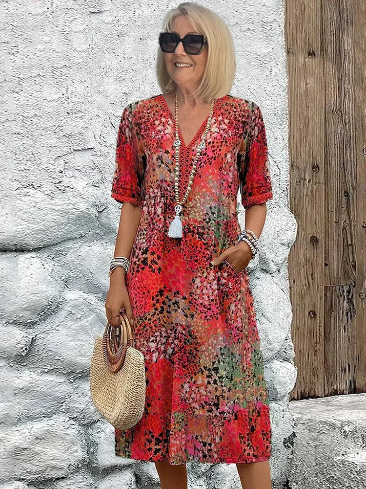 Aurora Boho Midikleid – Mühelos schick mit modernem Flair