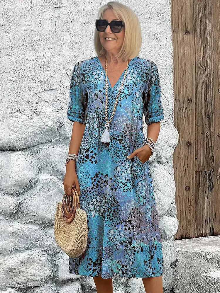 Aurora Boho Midikleid – Mühelos schick mit modernem Flair