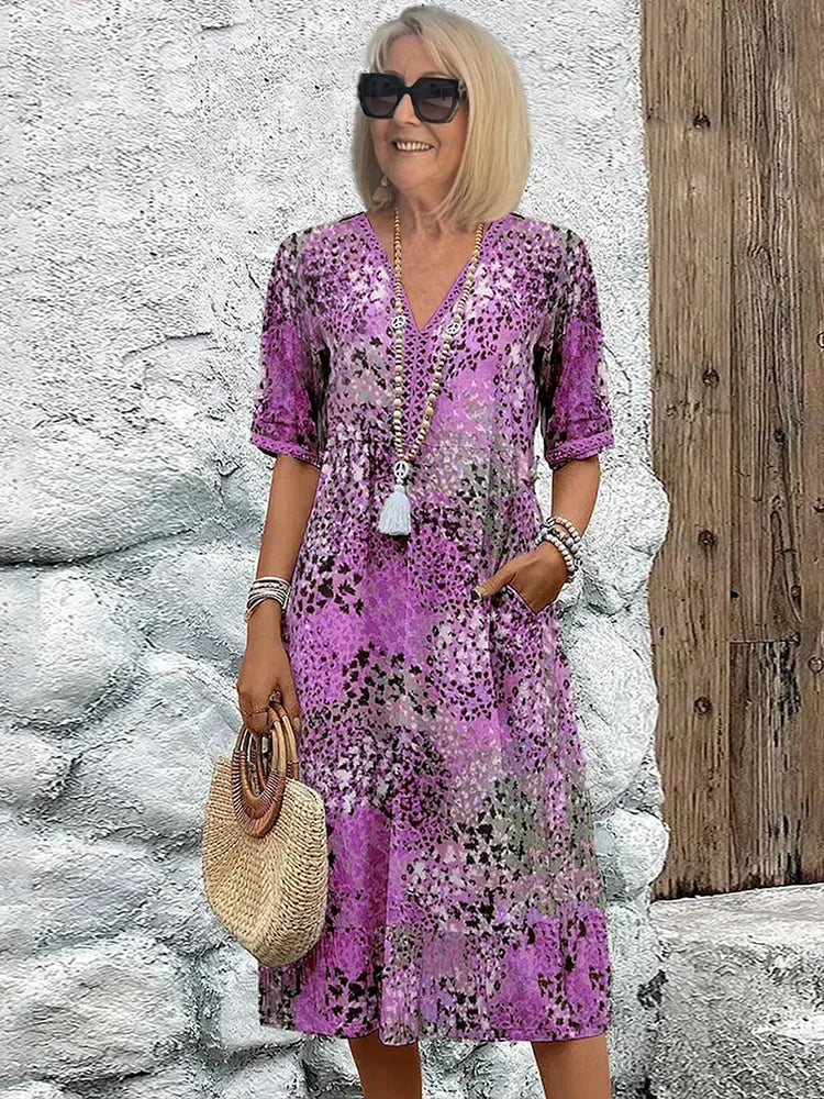 Aurora Boho Midikleid – Mühelos schick mit modernem Flair