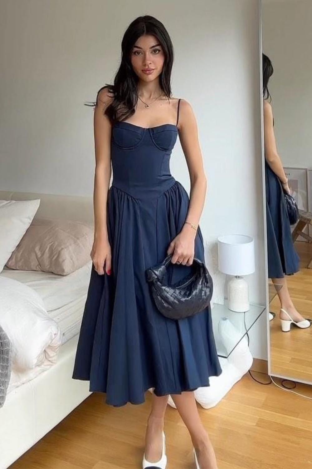 Alina™ | Silken Line Midi Dress
