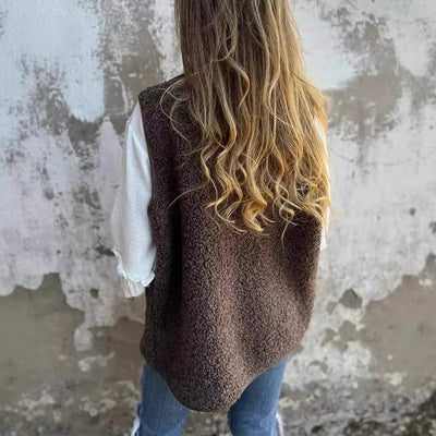 Damen Herbst Steppweste mit Knöpfen, kurz und warm