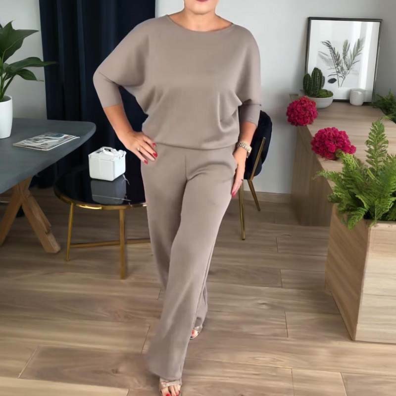 Elegantes 3-teiliges Set mit langer Strickjacke, Top und Hose