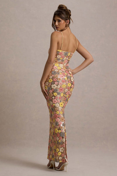 Sienna™ | Sequin Floral Maxi Dress