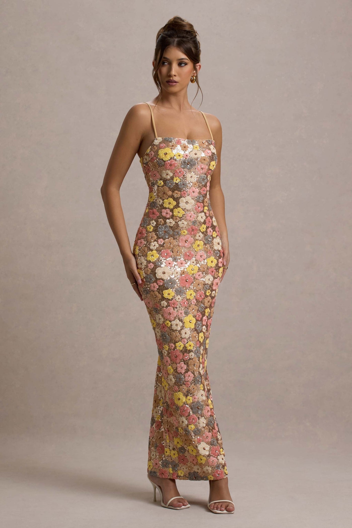 Sienna™ | Sequin Floral Maxi Dress