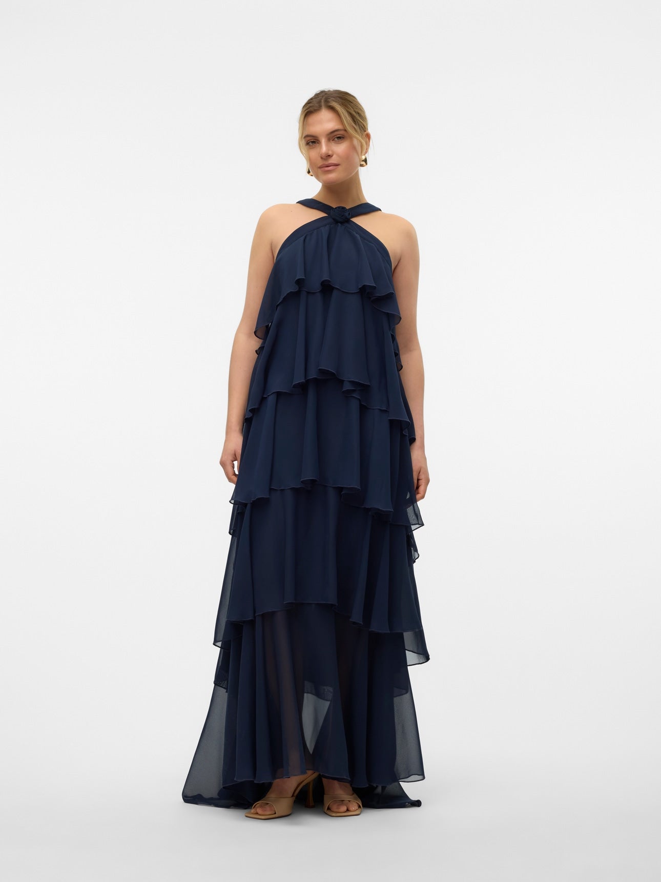 Vera™ | Layered Plum Ruffle Maxi Dress
