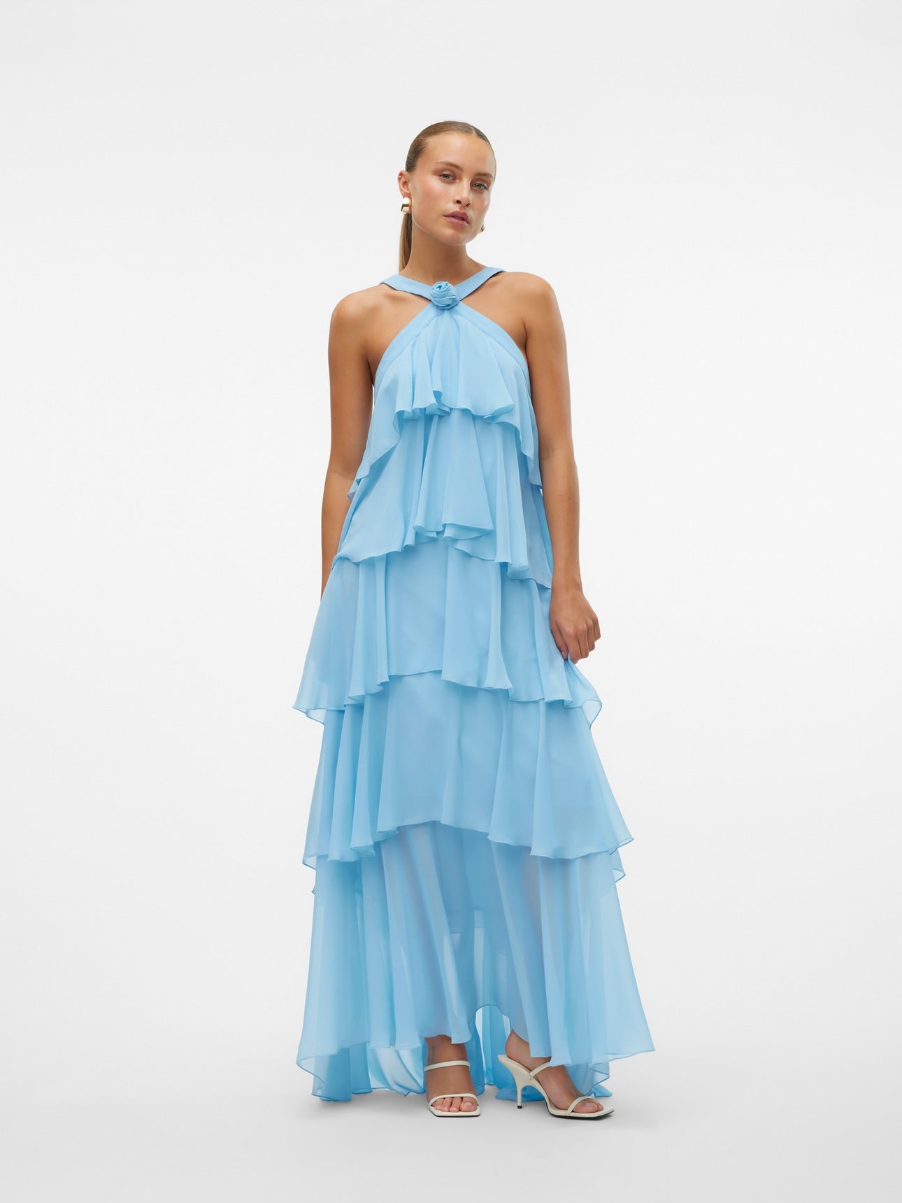 Vera™ | Layered Plum Ruffle Maxi Dress