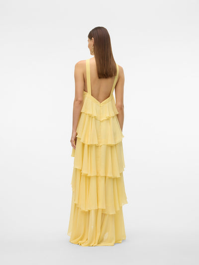 Vera™ | Layered Plum Ruffle Maxi Dress