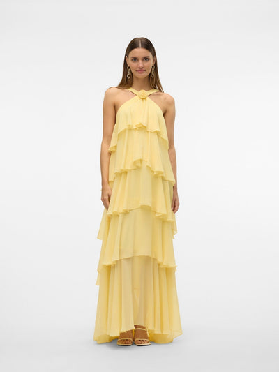 Vera™ | Layered Plum Ruffle Maxi Dress