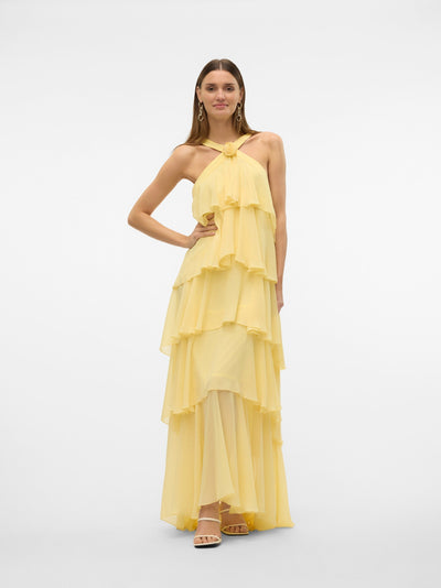 Vera™ | Layered Plum Ruffle Maxi Dress