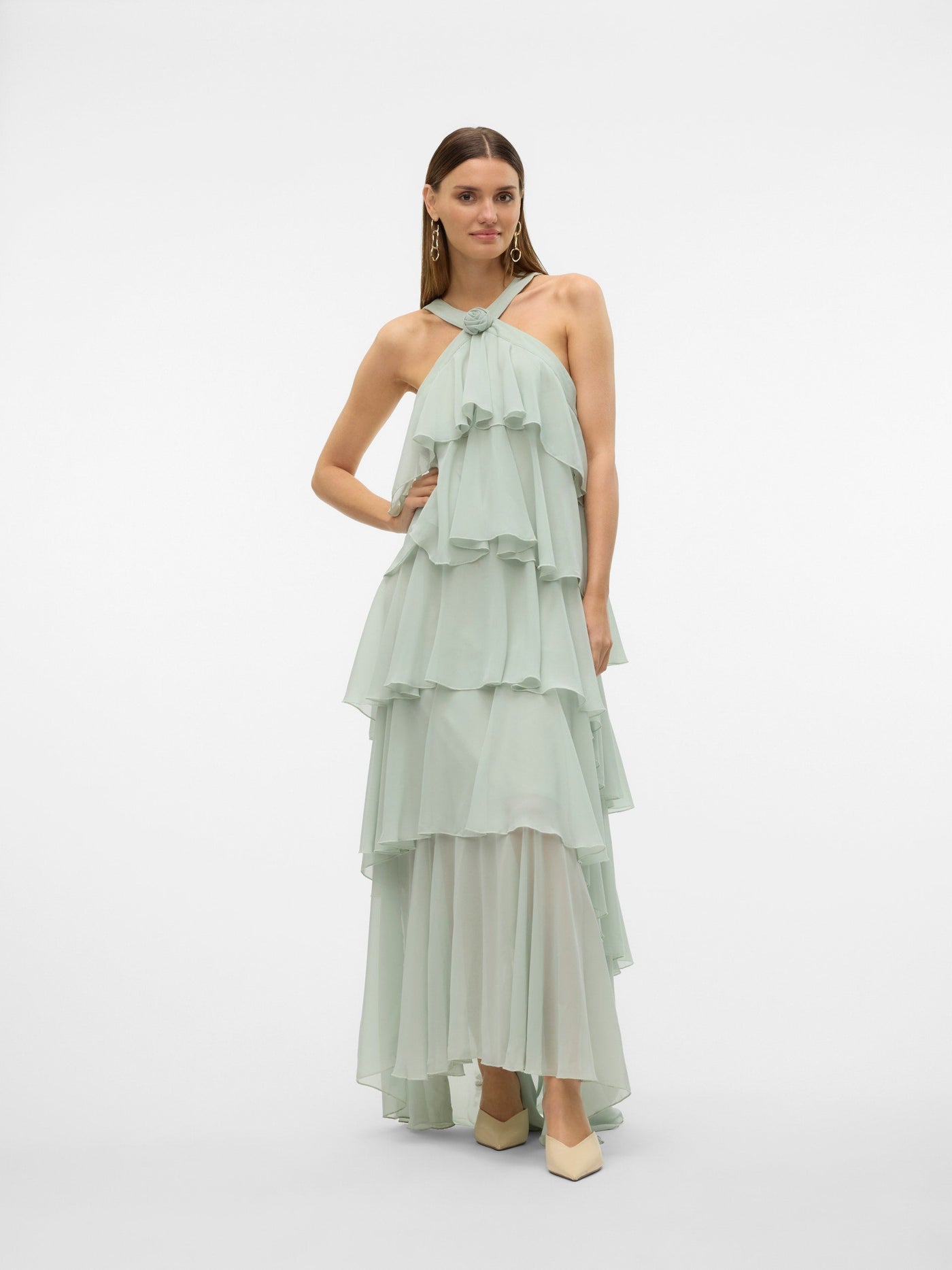 Vera™ | Layered Plum Ruffle Maxi Dress